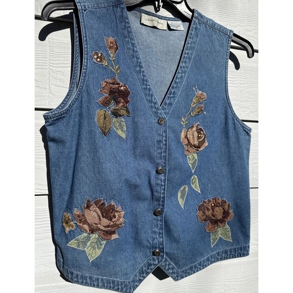 VTG Cottagecore Floral Vest Beaded Embroidered Grandmacore Fall Lemon Grass Sz M - Picture 3 of 8